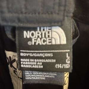 Boy north face large 14/16 black bib , insulated snow pants